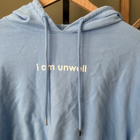 Call Her Daddy I am Unwell Cropped Hoodie Blue Medium - Picture 3 of 7